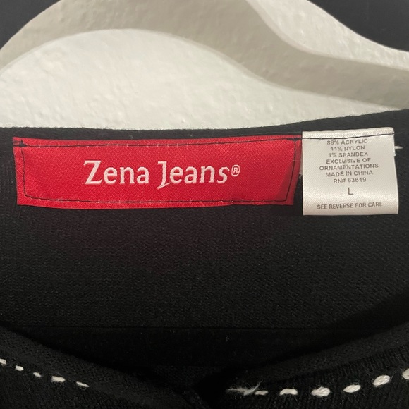 Zena Jeans Black cardigan size L - Picture 3 of 4